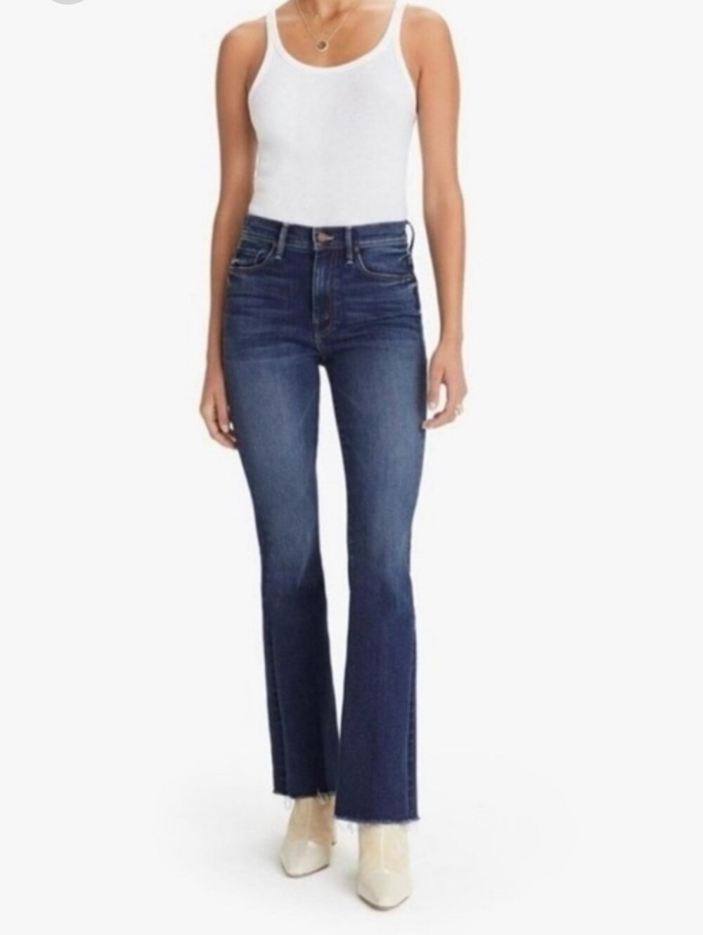 MOTHER The Weekender Fray Jeans Women's 25 Sweet and Sassy Bootcut Raw Hem 30" - Picture 1 of 9